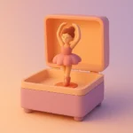 A pastel-toned ballerina in a music box, symbolizing emotional clarity and healing – The Gaslight Files.